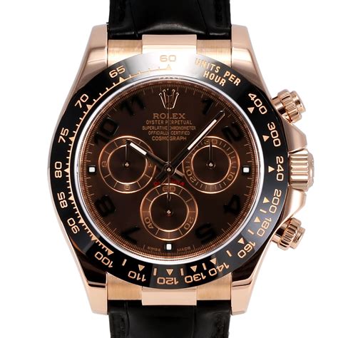 rolex daytona rose gold case brown dial brown leather strap|Rolex daytona 116515.